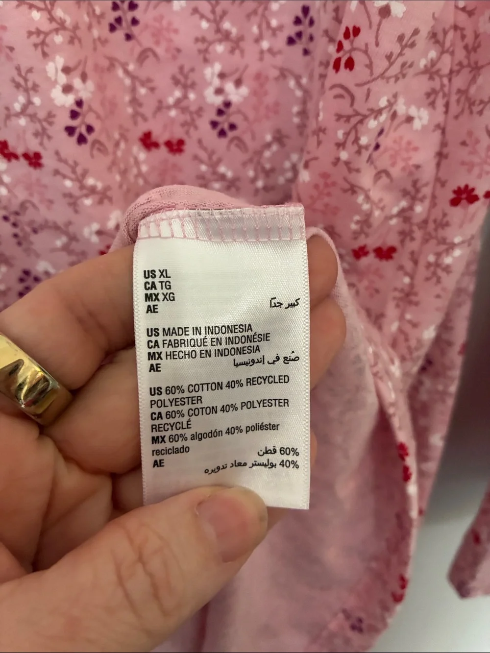 Charter Club Pink Floral Long Sleeve Nightgown